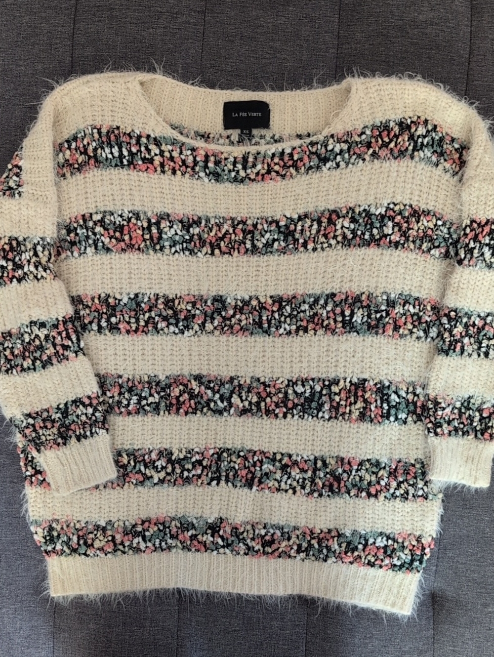 La Fee Verte Confetti Striped Eyelash Sweater
